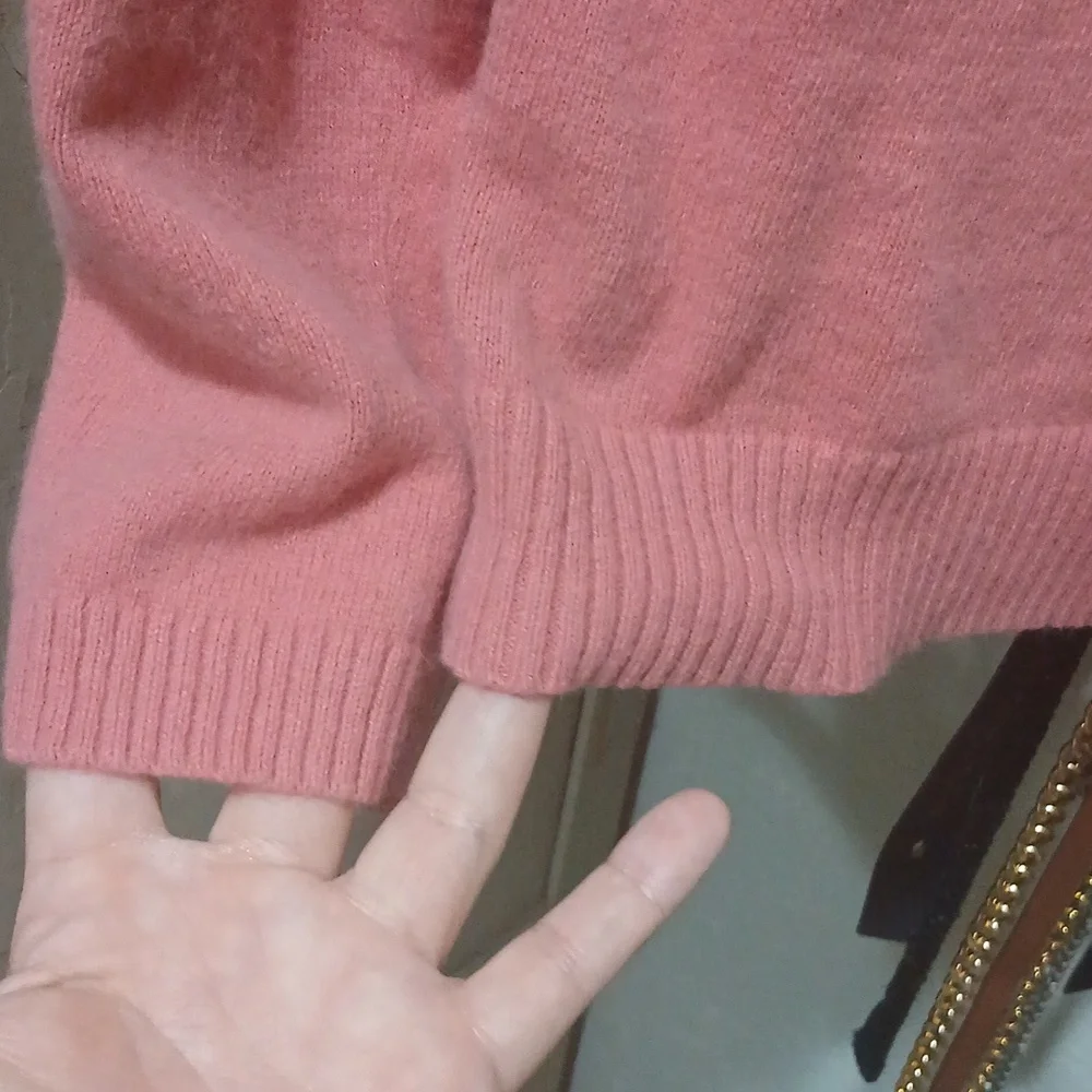 ✨Odille Peach Pink Angora Ruffle Sweater Soft Flirty Cozy Knit Top Fairycore - Picture 5 of 6